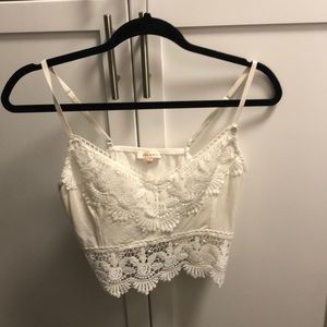 White lace bralette/crop top